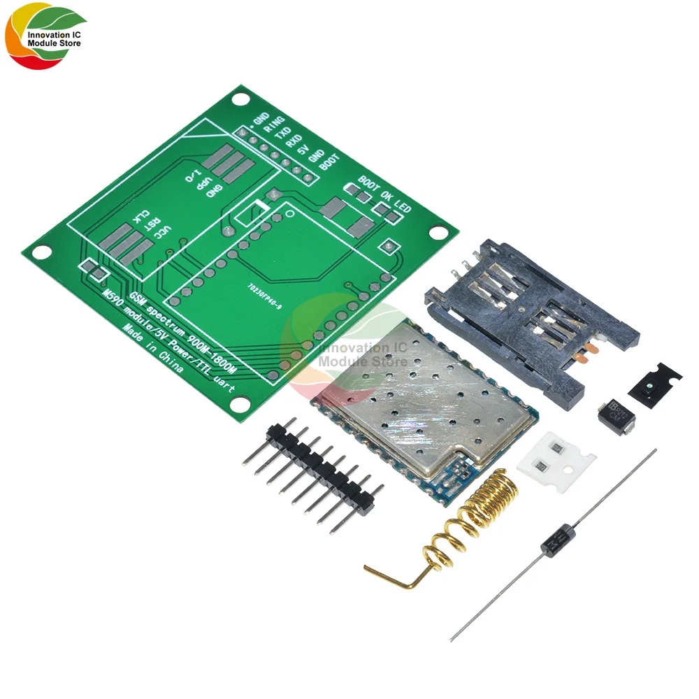Плата модуля частоты Ziqqucu M590E GSM GPRS Набор сделай сам для отправки SMS-сообщений M590