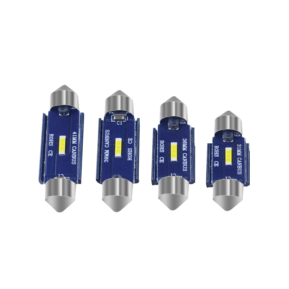 2 шт. 31/36/39/41 мм csp SMD на 15 Вт светодиодный Белый купол с фестонами Авто CANBUS Error Free C5W