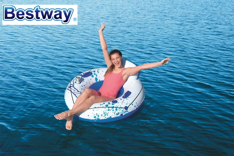 43108 Bestway 1 19 m роскошное кольцо для плавания Wz спинка Сетчатое дно сильные ручки и 2