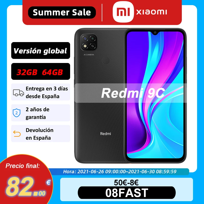 Смартфон Xiaomi Redmi 9C 2 + 32 ГБ 6 53 дюйма 5000 мАч 13 МП|Смартфоны| |