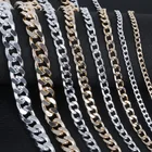 Цепочки из латуни для изготовления ювелирных изделий сделай сам, 1-5 млот, ожерелья с родиевымзолотымалюминиевым покрытием, 4 размера на выбор