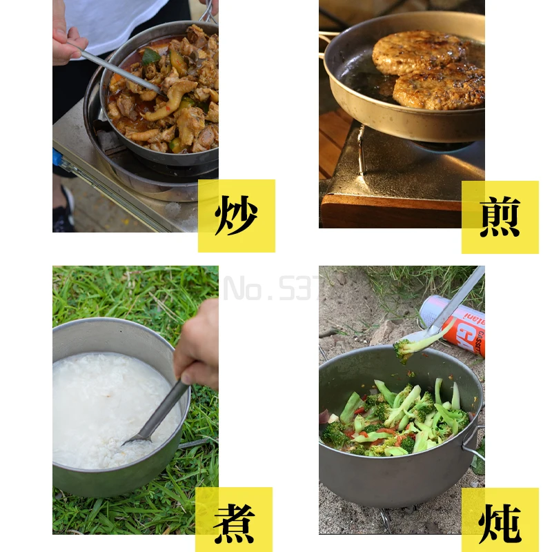 

Outdoor Camping Cookware Ultralight Pure Picnic Pot Portable Folding Pot Backpacking Equipment Tableware