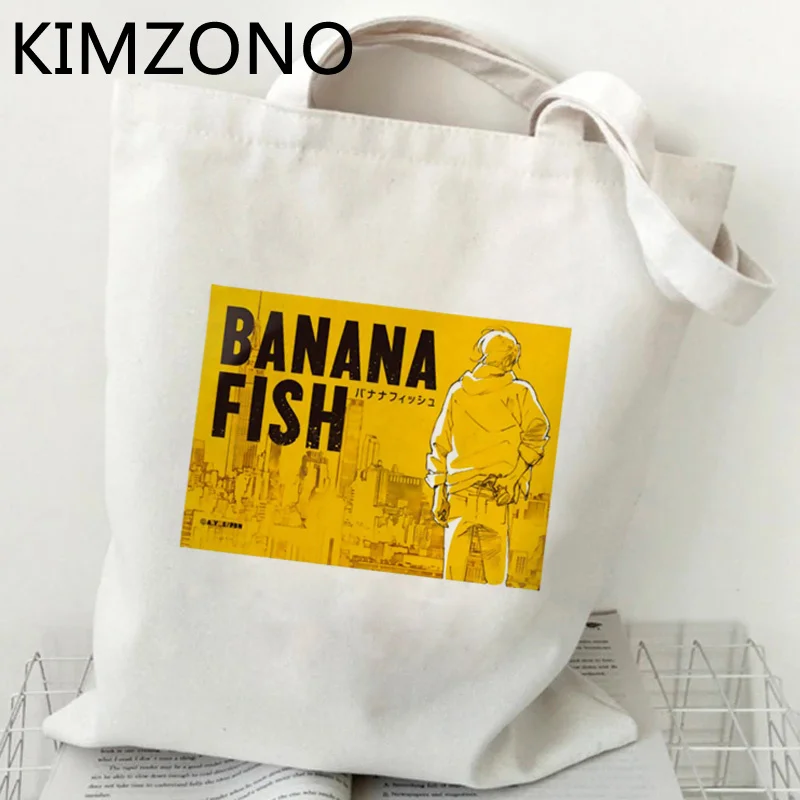

Banana Fish shopping bag recycle bag bolsa cotton shopper tote jute bag bag ecobag bolsas ecologicas sac toile
