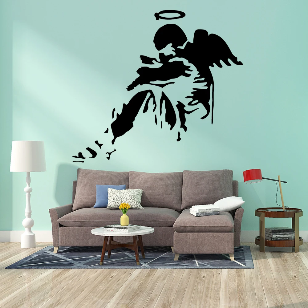 DIY Искусство Бэнкси Ангел художественная наклейка водостойкая Настенная