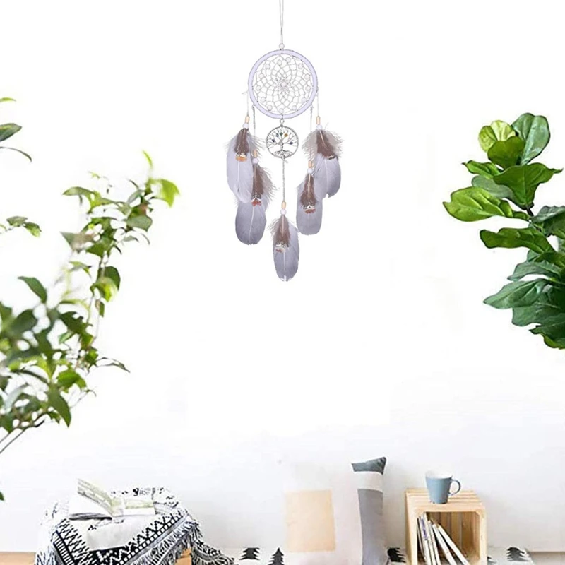 

Handmade Dream Catcher Net with Feathers Wall Hanging Dreamcatcher Craft Gift Christmas Decoration for Home 40cm