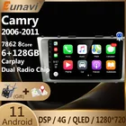 Автомагнитола Eunavi QLED, 2 Din, 4G, Android 11, мультимедийный видеоплеер 2Din, DVD, GPS, для Toyota Camry 6, xв 40, 50, 2006 - 2011