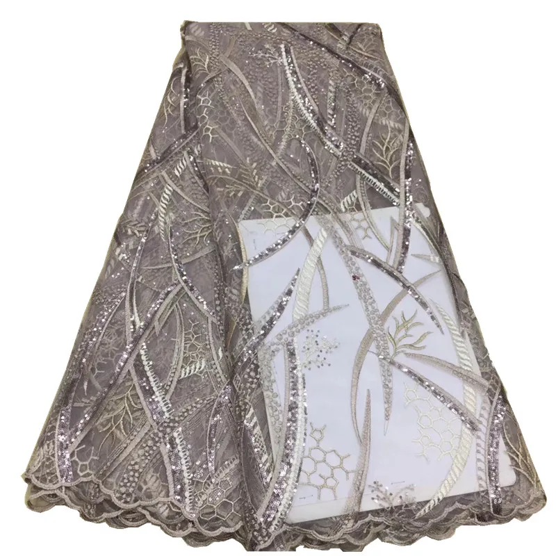 Французское кружевное платье высококачественное в африканском стиле с вышивкой