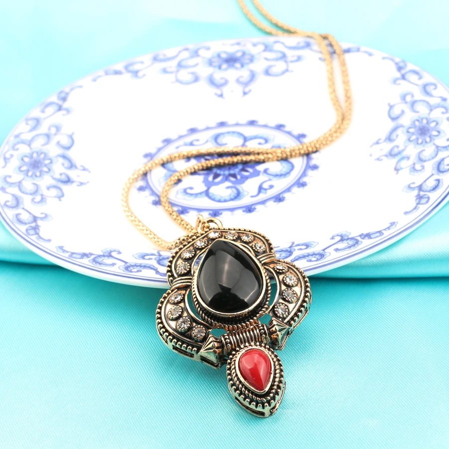 Женское Ожерелье в стиле бохо Gukin большое ожерелье с синей подвеской аксессуары