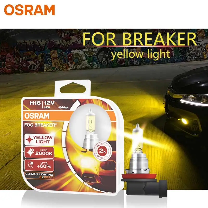 OSRAM противотуманный выключатель H16 2600K 12V 19W желтый цвет головной светильник автомобильные лампы Противотуманные фары+ 60% светильник+ 200% 62219FBR(двойной