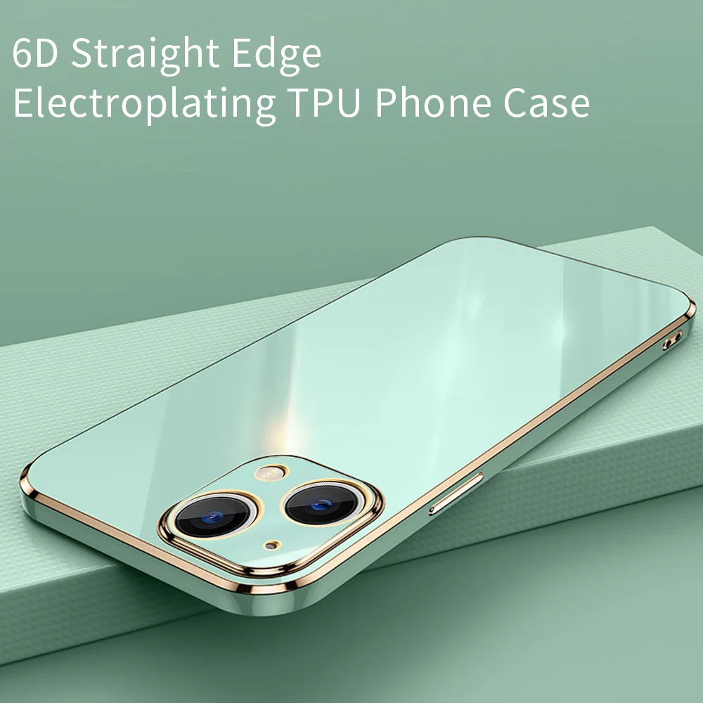 Square Plating Case For iPhone 13 12 11 14 Pro Max XR 7 8 14 Plus 6 XS X 13 12 Mini Coque High Quality Cover Case For iPhone13