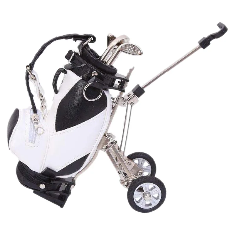 

Мини настольный сувениры гольф набор с 3 ручками в форме клюшки для гольфа, мини-сумка для гольфа, держатель для ручки новинка подарочный наб...