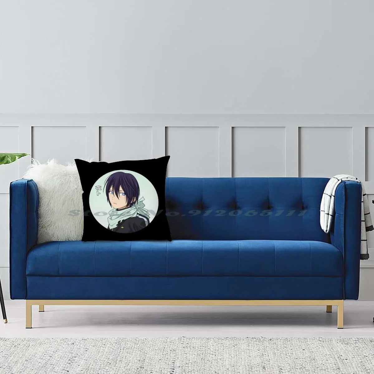 Yato крутое лицо аниме дизайн подушки Чехол Наволочка из хлопка и льна норагами