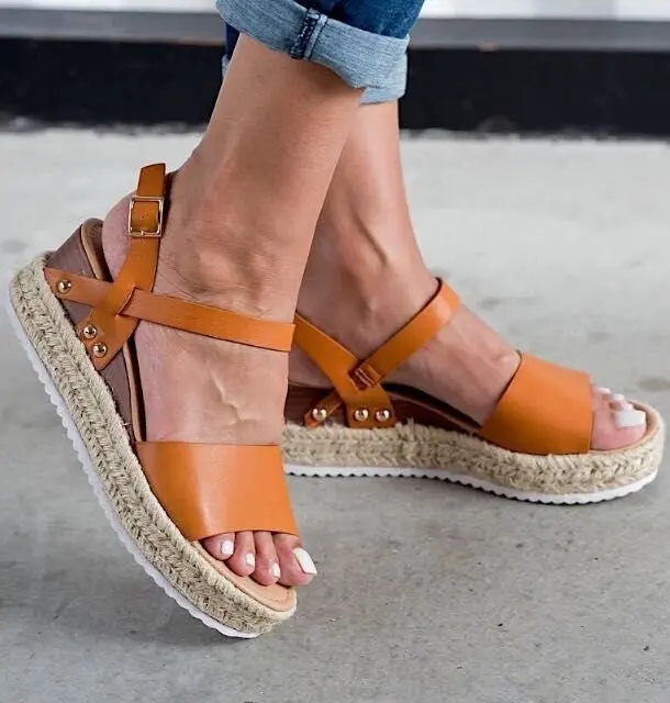 

2020 summer new fish mouth women's sandals light foam rope thick soled women's shoes