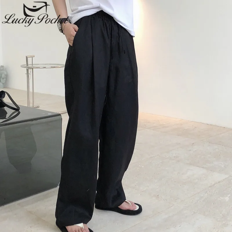 Брюки Женские однотонные льняные с широкими штанинами модные повседневные штаны