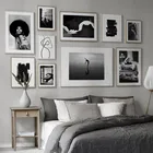 Фотография холст картины черно-белые ретро абстрактные фигуры плакаты и принты настенные художественные картины для комнаты домашний декор