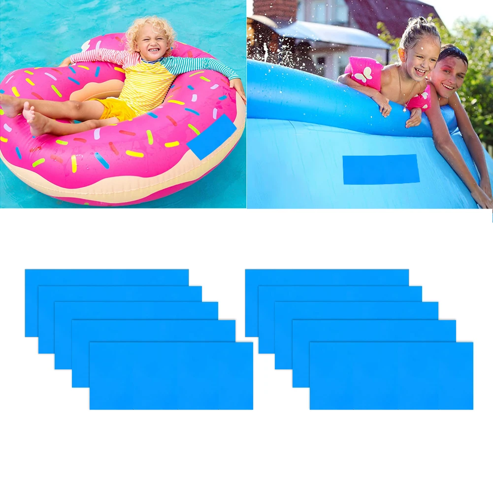 

10PCS PVC Repair Patch Round/Square Self-adhesive Swimming Ring Repair Patch can be Cut Swimming Pool Repair