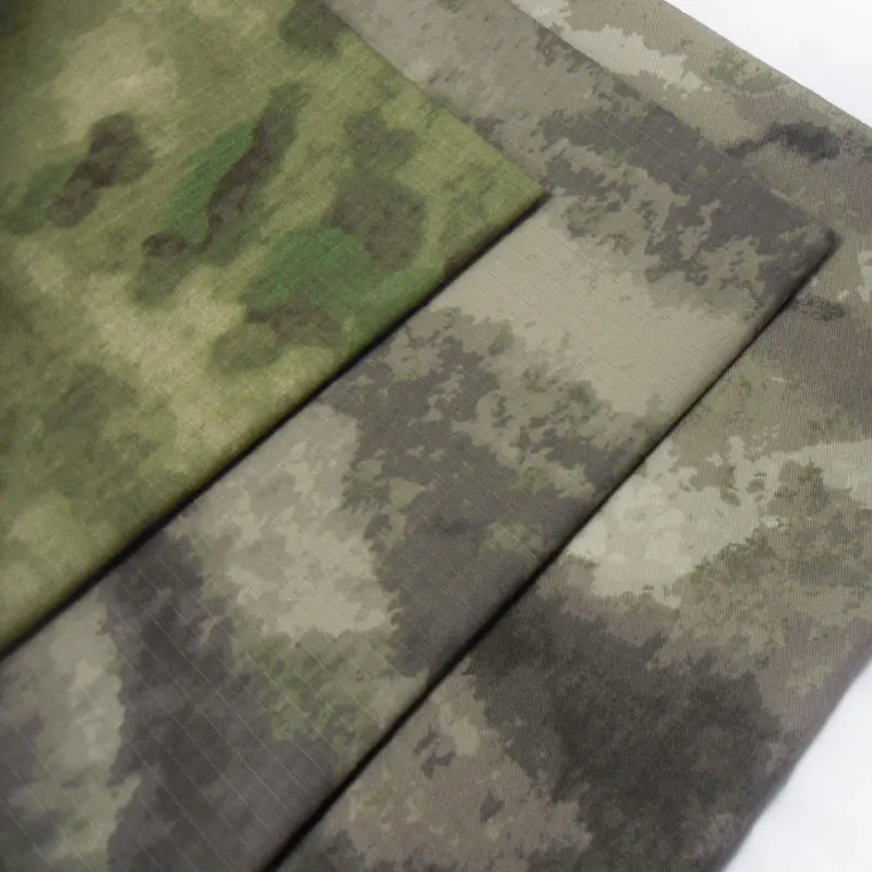 1.5M Width Bionic Ruin Camouflage Cloth Grid Twill Polyester Cotton Camo Fabric Scratch Resistant DIY Jacket Pants Material |