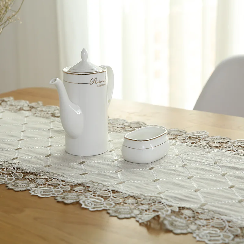 Декоративная кружевная скатерть из хлопка и льна в японском южнокорейском