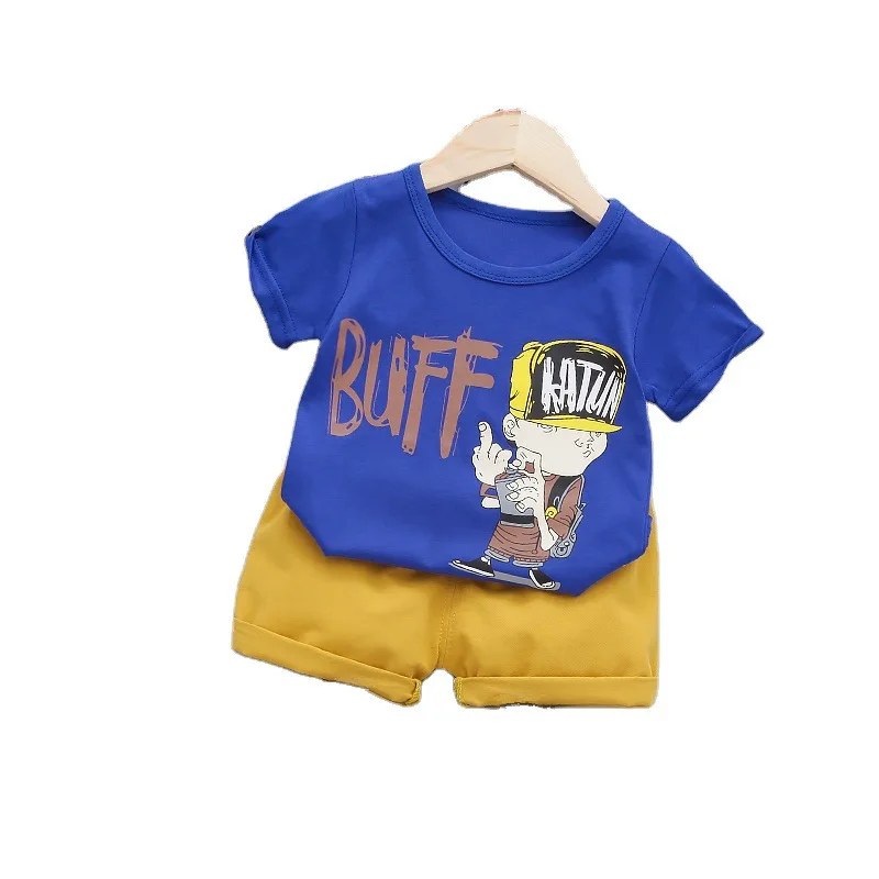 

New Fashion Summer Baby Girls Clothes Children Boys Cotton Sports T Shirt Shorts 2Pcs/sets Toddler Casual Costume Kids Tracksuit