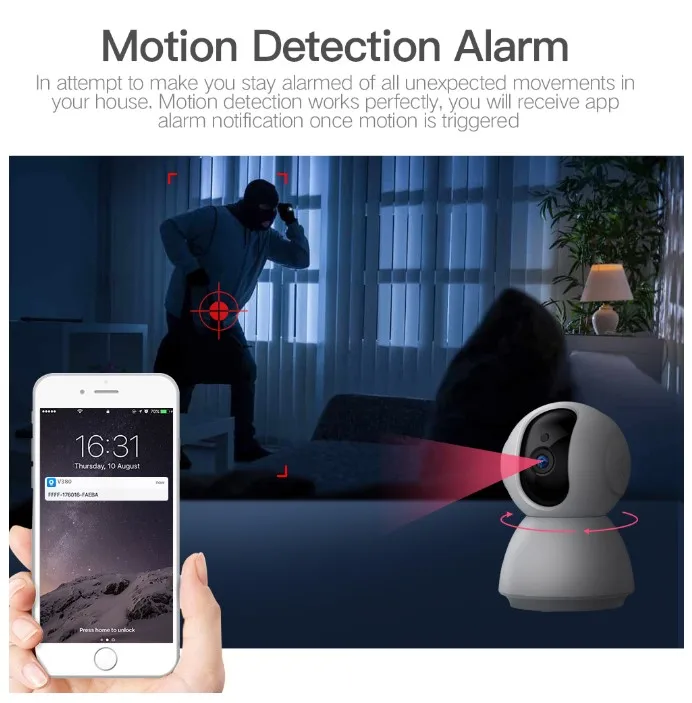 Konke HD 1080P IP камера безопасности WiFi Беспроводная CCTV наблюдения ИК Ночное Видение P2P