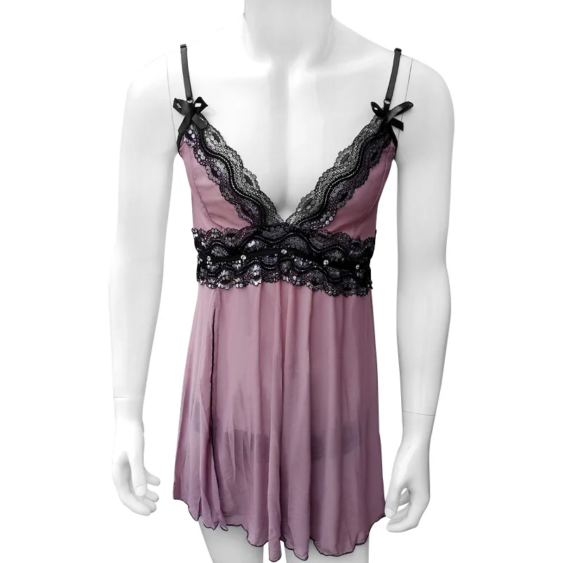 Прозрачные мужские пижамы с тонгами сексуальное мужское платье Экзотическая