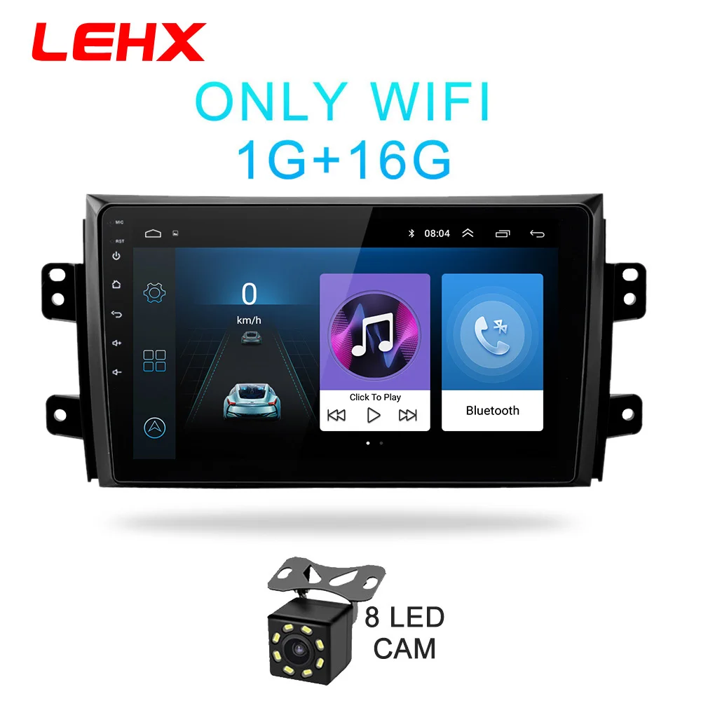 LE-SX4-CAM LEHX 2.5D ips экран Автомобильный Радио плеер для Suzuki SX4 2006 2007 2008-2011 2012 2Din Android 8,1 Мультимедиа gps навигационный плеер - Цвет: LE-SX4-CAM