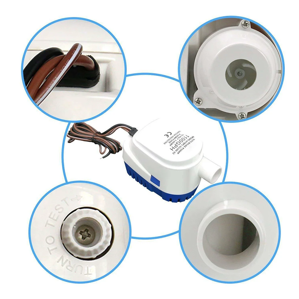 

Durable Houseboat Yacht Fishing Fully Automatic Submersible Boat With Float Switch Portable Bilge Pump Motor Accessories Marine