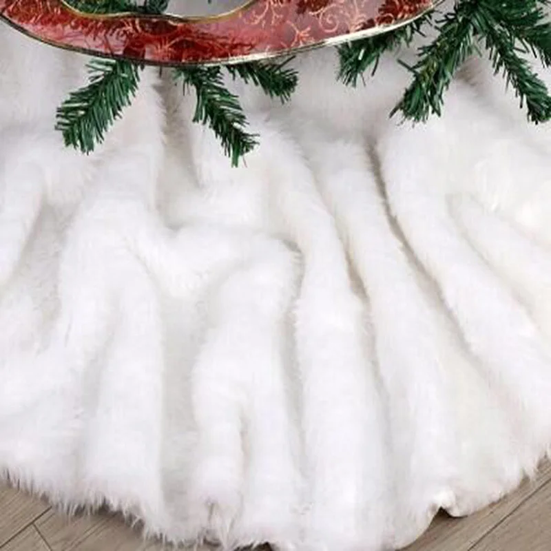 Christmas Tree Decor Snowflake White Skirt Fur For Xmas Decorations Home | Дом и сад