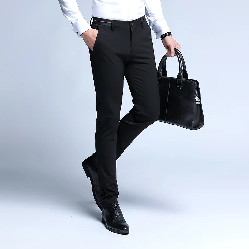 Костюмы брюки толстые мужские Термо британский стиль прямые деловые модные