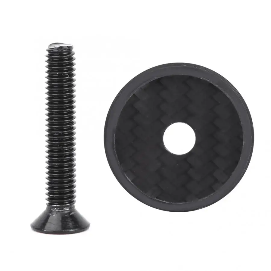 

Bicycle Headset carbon top Cap Carbon Fiber Bike Stem 28.6mm 1 1/8" Steerer Fork Tube Headset Cap Cover