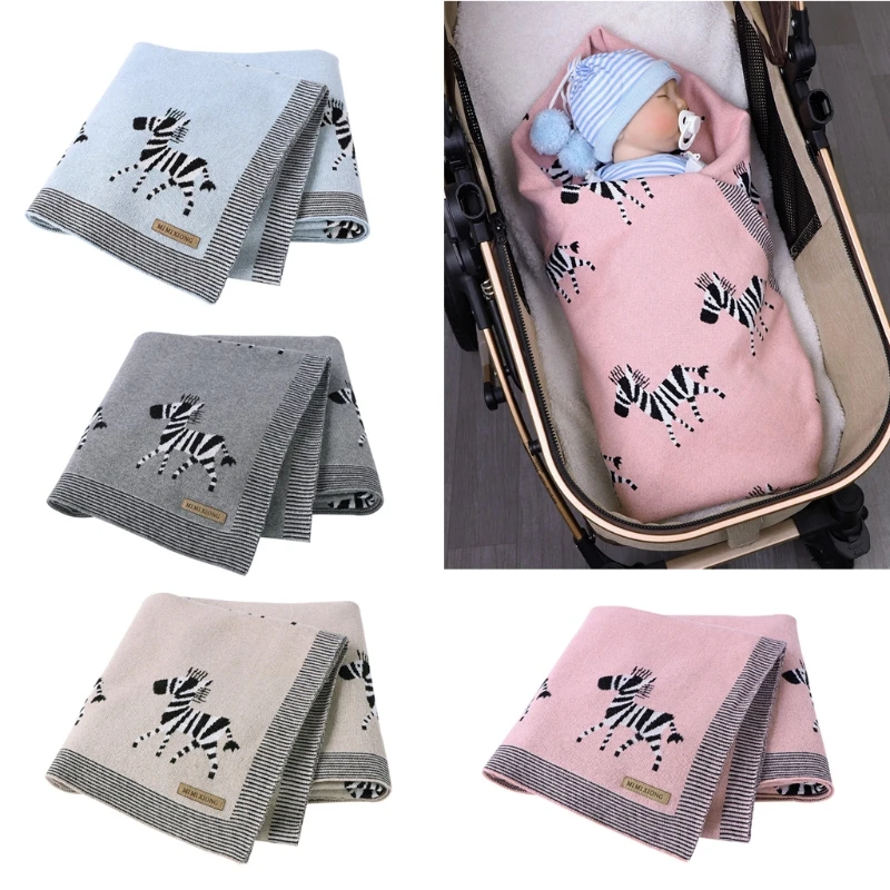 

Baby Blankets Swaddle Wrap Cotton Knitted Newborn Stroller Bedding Sleeping Covers 100*81cm Toddler Infant Month Blanket