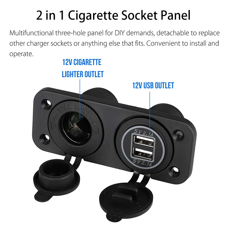 12V морской USB штепсельная розетка Панель 2 в 1 Гнездо для автомобильного