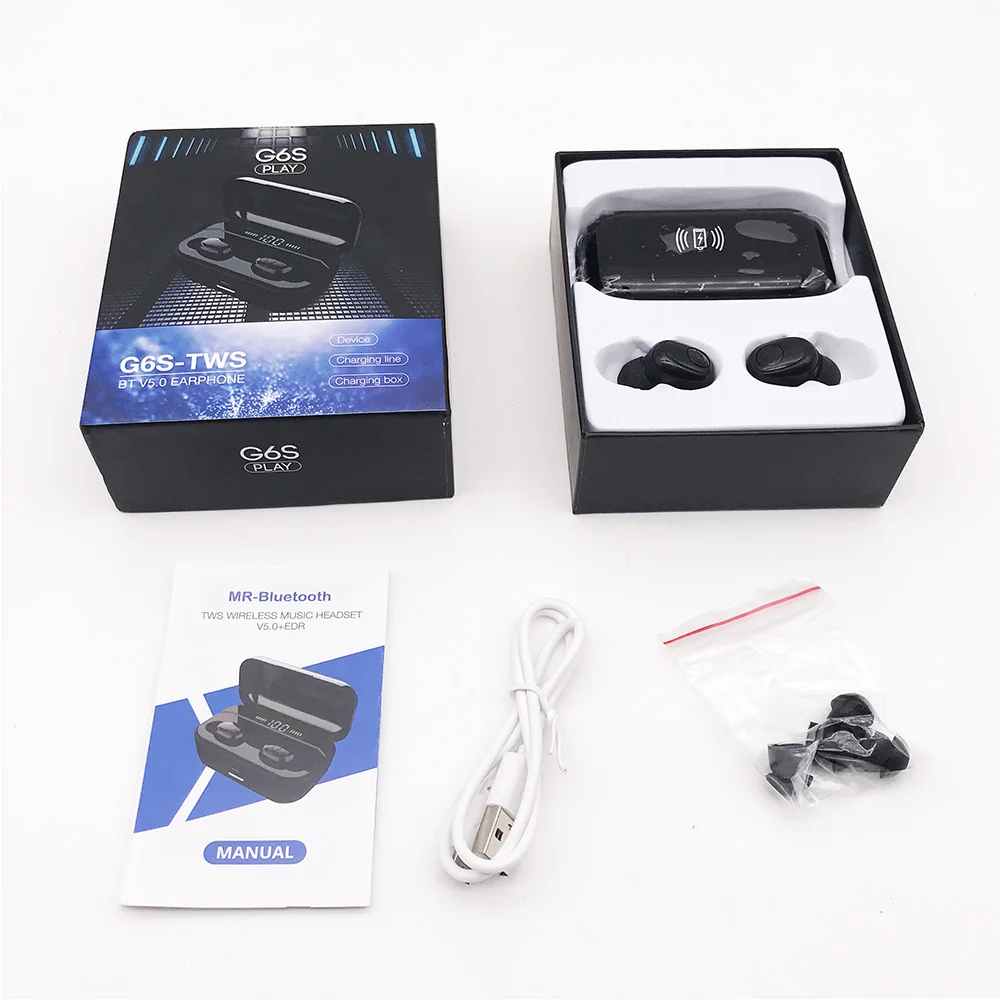 Шумоподавляющие наушники G6S беспроводные TWS bluetooth 5 0 5D стереонаушники IPX7