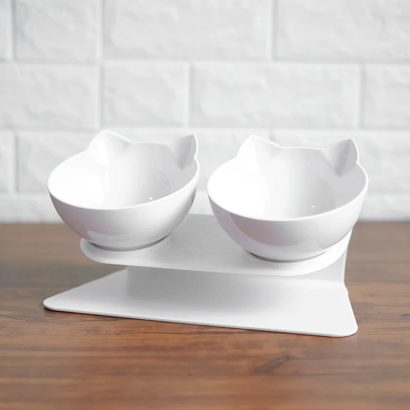 ПЭТ двойной миски для кормления устройство комнатных растений с украшением в