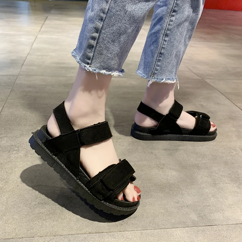 2020 летние замшевые сандалии гладиаторы для женщин Сандалии на плоской подошве