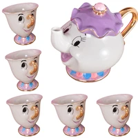 cartoon beauty and the beast tea set mrs potts chip cup set sugar bowl mug 1 pot 5 cups childs gift