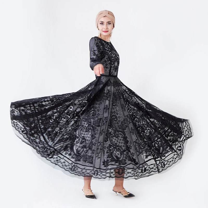 Черное мусульманское платье Дубай abaya Soiree турецкие вечерние платья Хиджаб ислам одежда Абая для женщин Grote Maten Dames Kleding