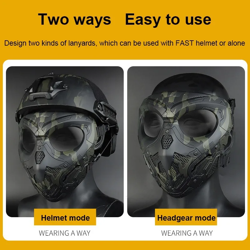 

Tactical Paintball Skull Mask Outdoor Hunting Shooting Airsoft Skull Mask Halloween Military Full Face Masks Safety Protective