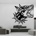 Гаражный Декор собака виниловая наклейка на стену патруль безопасность злобная собака голова наклейки креативный гостиная домашний Декор Съемный O233