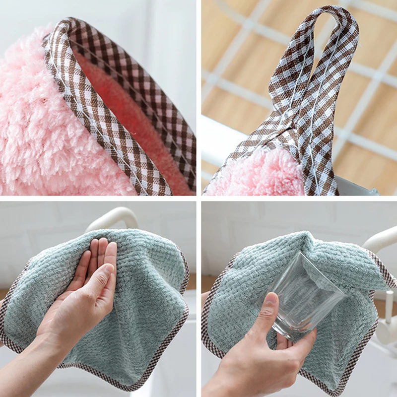 

Kitchen Dishcloth with Soft Coralvelvet Multi-Use Durable Convenient Long Lasting Absorption Easy to Clean for Kitchen ADW889