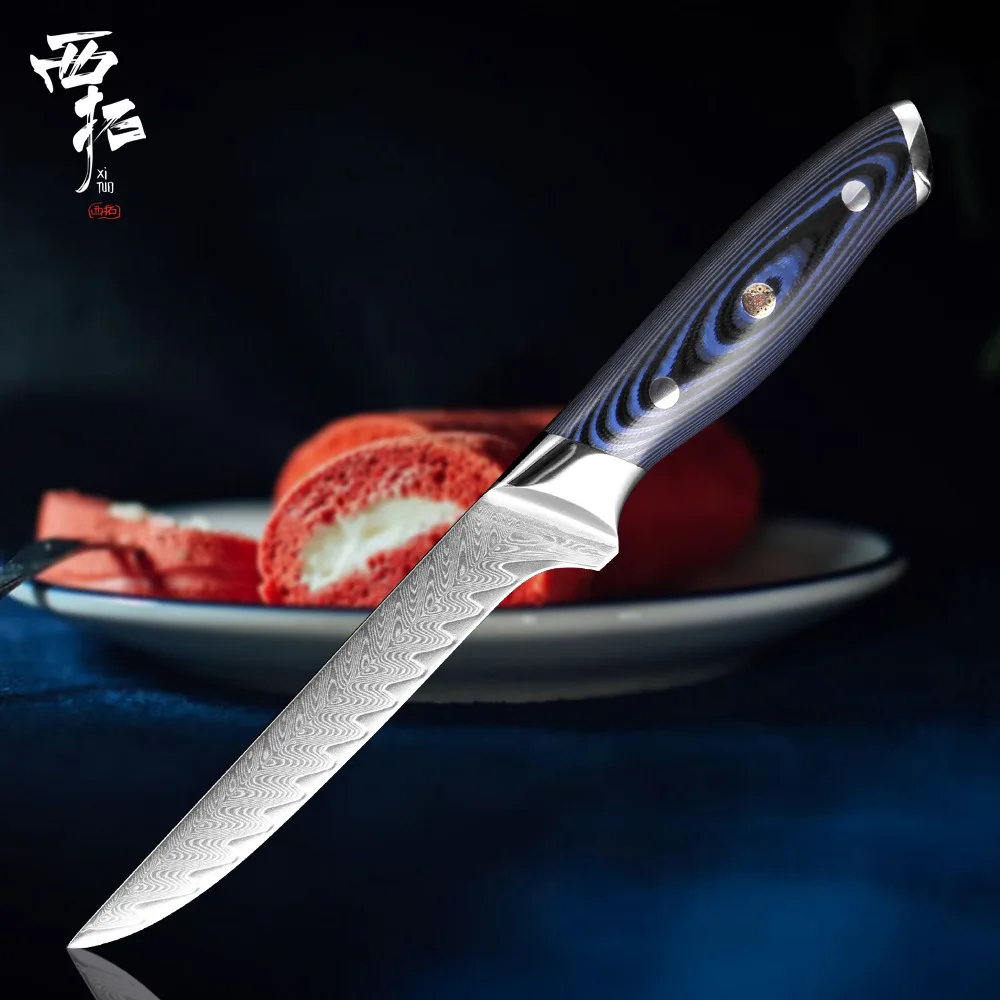 Boning Knife XITUO дамасский поварской нож VG10 острый японский Sankotu Кливер Boning Gyuto нож для очистки овощей инструмент для приготовления пищи высококлассная ручка - Цвет: Boning Knife