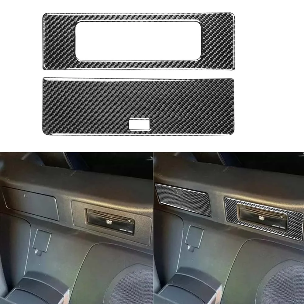 

2Pcs Carbon Fiber DVD Control Panel Player Storage Box Cover Trim For 350Z 03-09