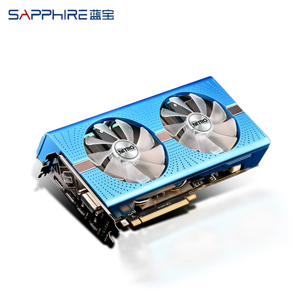 Billig SAPPHIRE AMD Radeon NITRO + RX 580 8GB Grafikkarte GDDR5 256bit PCI Desktop PC Gaming Video Karten Für Gaming Computer Verwendet Karten