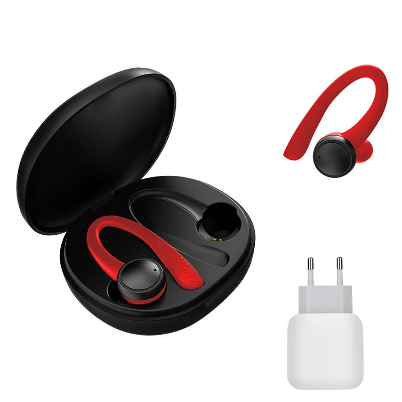 Charger red TWS 5,0 беспроводные Bluetooth наушники T7 Pro Hi-Fi стерео беспроводные наушники Спортивная гарнитура с зарядным устройством для телефона - Цвет: Charger red