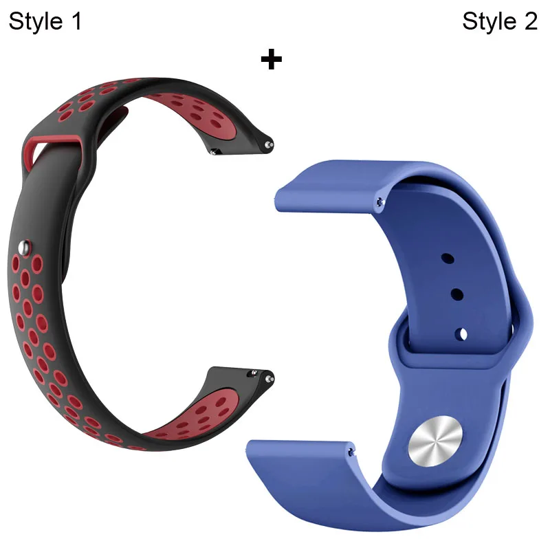 Black red-Blue Ремешок для Xiaomi Amazfit Pace Stratos GTR 47 мм для huawei GT 2 46 мм Honor Magic Dream ремешок для samsung gear S3 Galaxy 46 мм - Цвет: Black red-Blue