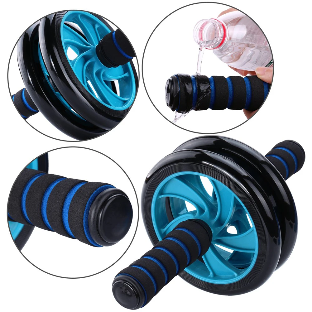 Muscle Exercise Equipment Double Wheel Roller Abdominal Workout Fitness with Knee Pad Ab Rollers Gym Trainer | Спорт и развлечения