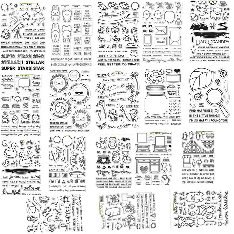 

Transparent Silicone Clear Stamps and Coordinating Cutting Dies for Scrapbooking DIY Paper Cards Making Handmade Crafts New 05