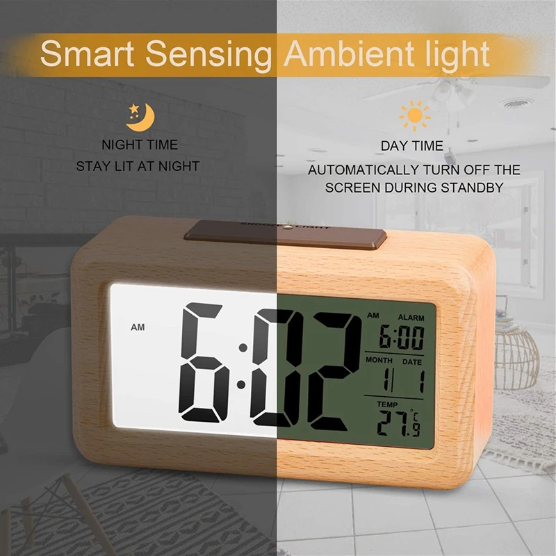 Светодиодный цифровой будильник со звуковым сигналом смарт Сенсор Ночной