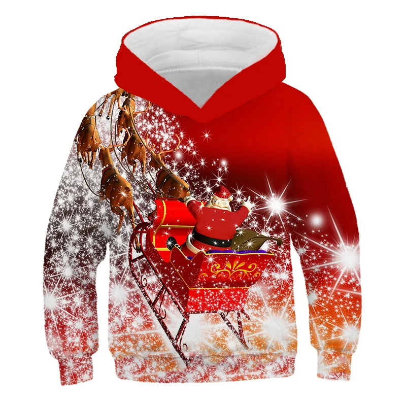 

Christmas Fashion Boys Girls Sweatshirts polyester Brief Kids Hoodies cartoon Print Children Clothes Long Sleeve Sweatshirts
