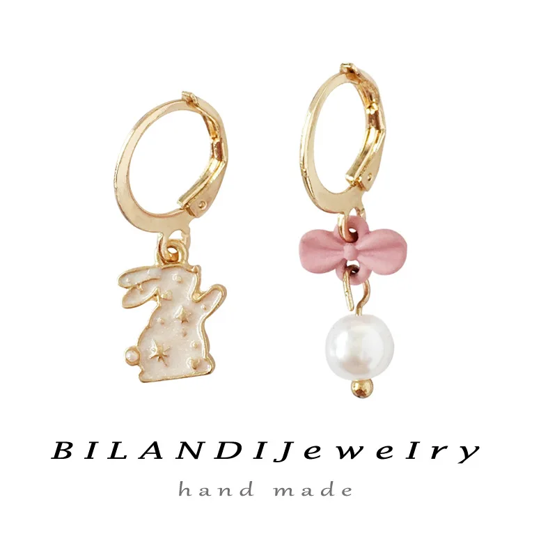 

Cute girly bow earrings Christmas present Cartoon bunny earrings 2021 new all-match jewelry Ladies earrings Fashion trend design